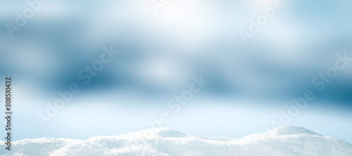 Winter background of snow and free space for your decoration. 
