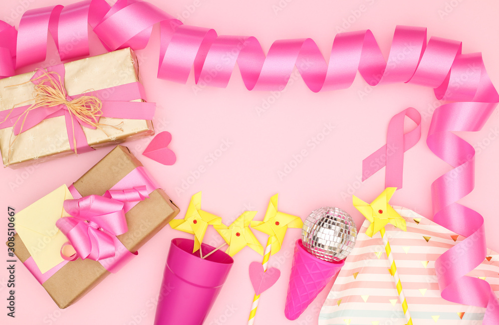 Happy Birthday pink decoration for girls birthday party 