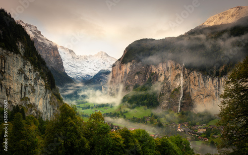 Lauterbrunnen Valley and Staubbach Fall, Switzerland