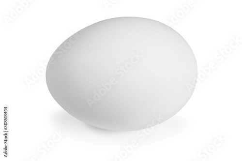 one white eggs isolated on white background