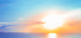 bright sunrise at sea,blurred background
