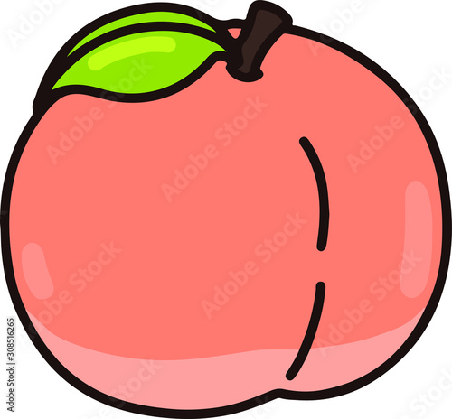 Outlined pink peach