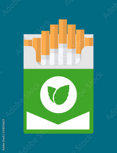 cigarettes inside the green box with mint icon