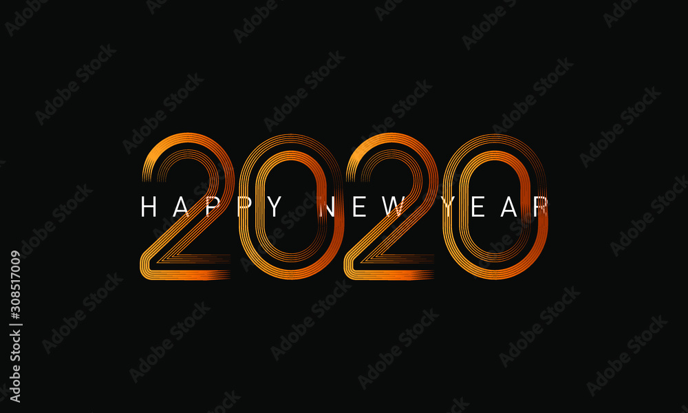Happy new year 2020. New year celebrations sign template design. Holiday vector illustration Happy new year 2020. New year celebrations sign template design. Holiday vector illustration