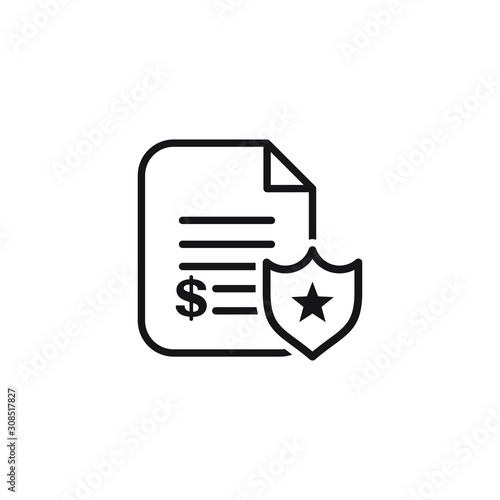 Penalty document icon design isolated on white background. Vector illustration