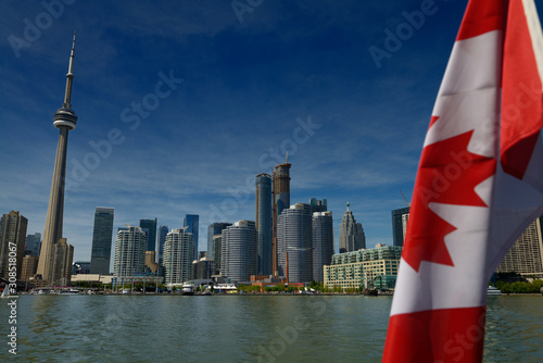 Toronto skyline with CN Tower and harbourfront on Lake Ontario photo