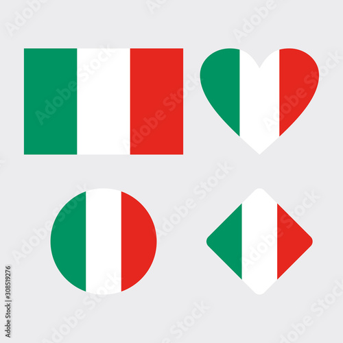 Free Download Set of flags of italy vector illustration. Italian flag. - GFXLoad