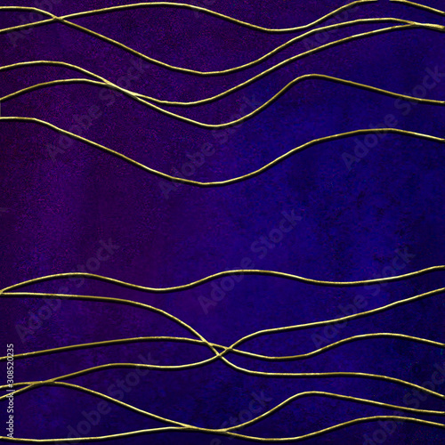 Golden glitter 3d lines fra...
