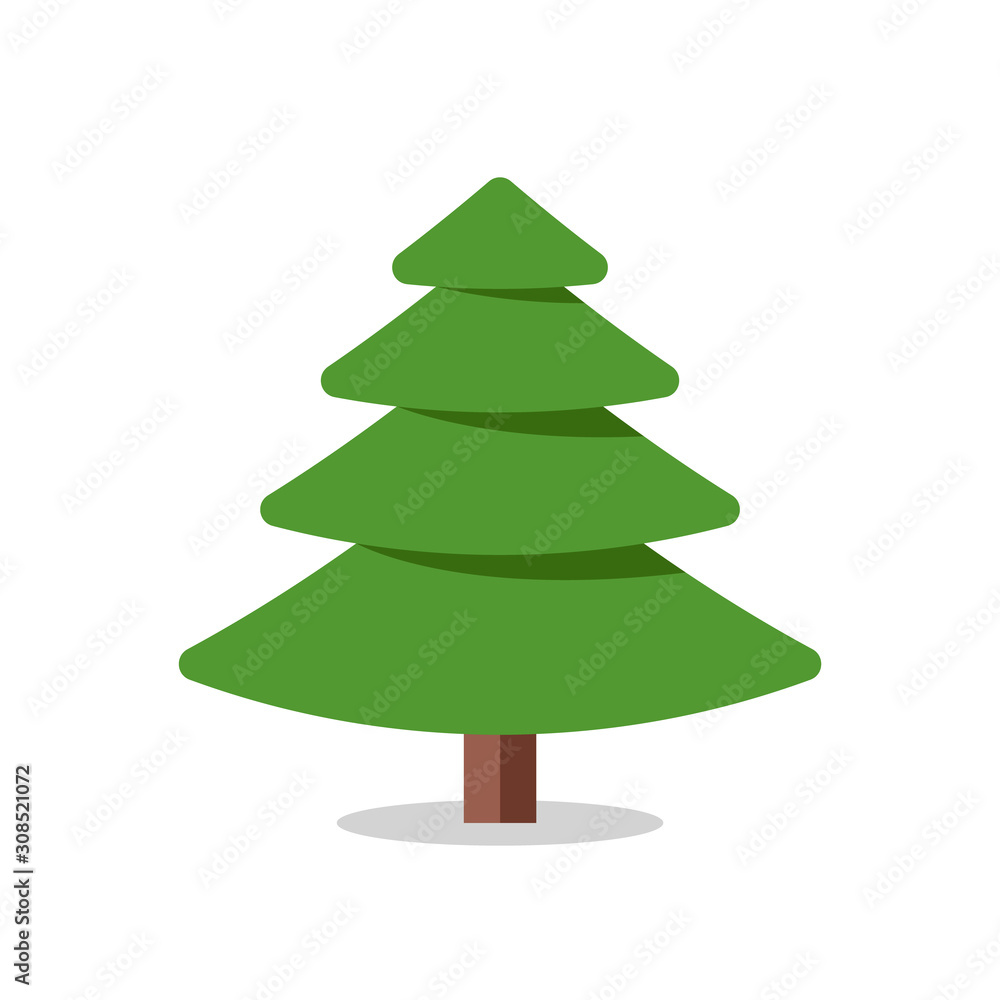 Collection of Christmas trees, modern flat design.