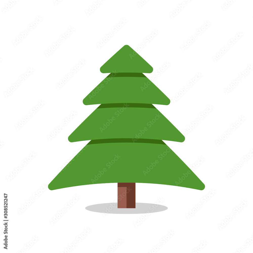 Collection of Christmas trees, modern flat design.