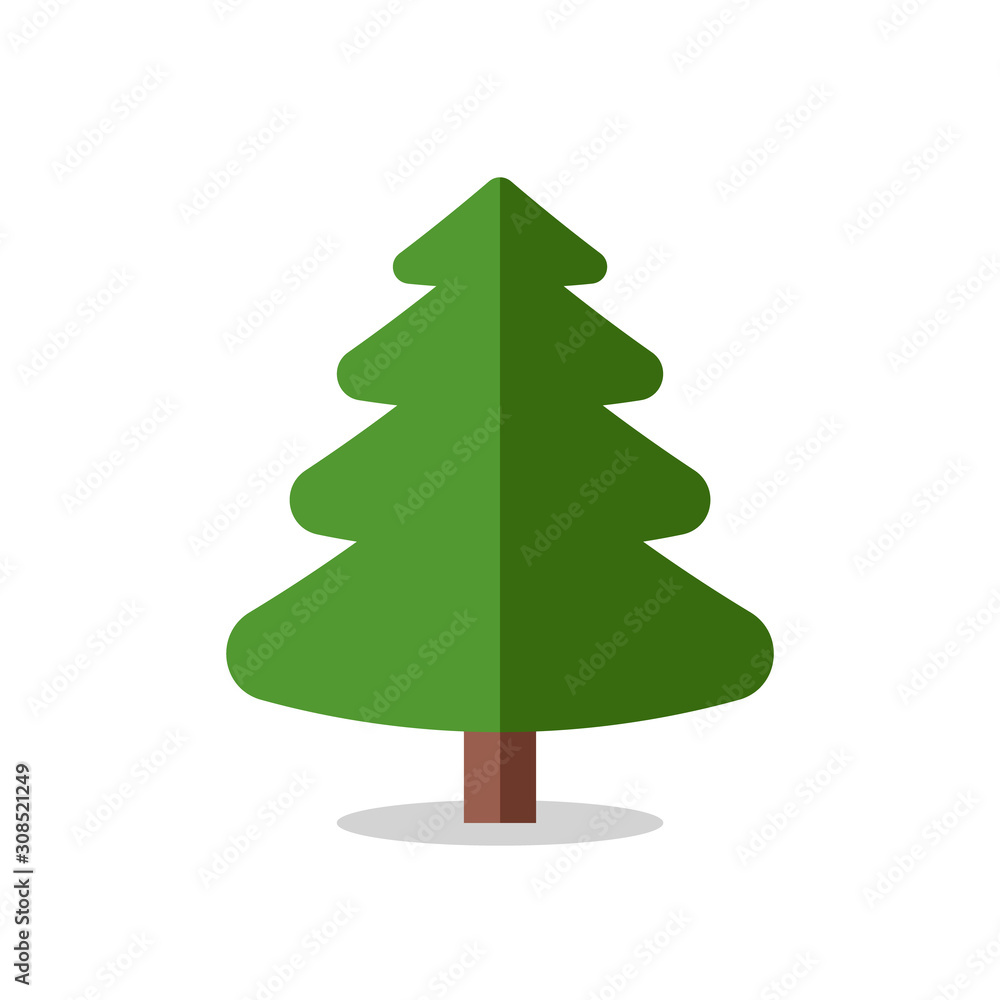 Collection of Christmas trees, modern flat design.
