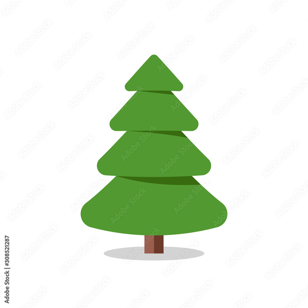 Collection of Christmas trees, modern flat design.
