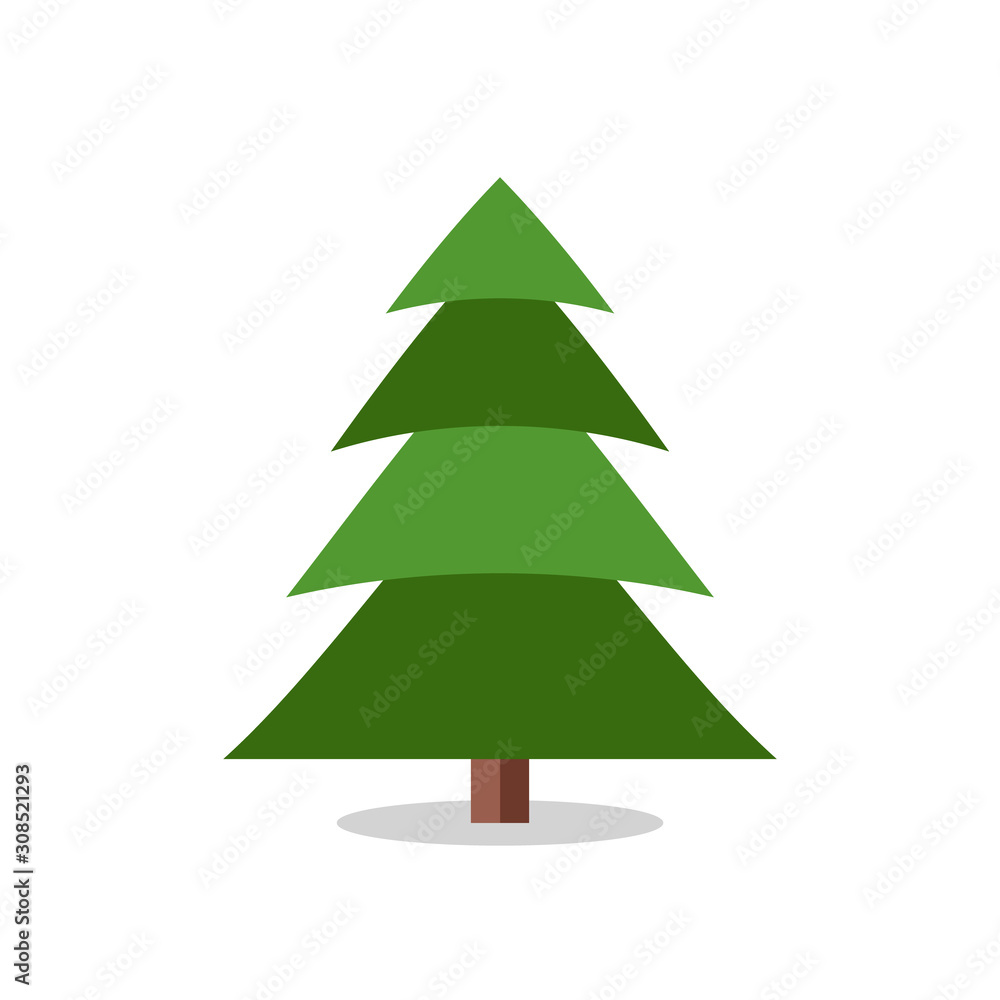 Collection of Christmas trees, modern flat design.