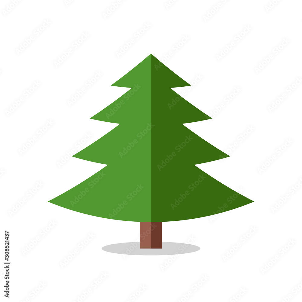 Collection of Christmas trees, modern flat design.