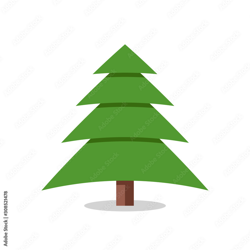 Collection of Christmas trees, modern flat design.