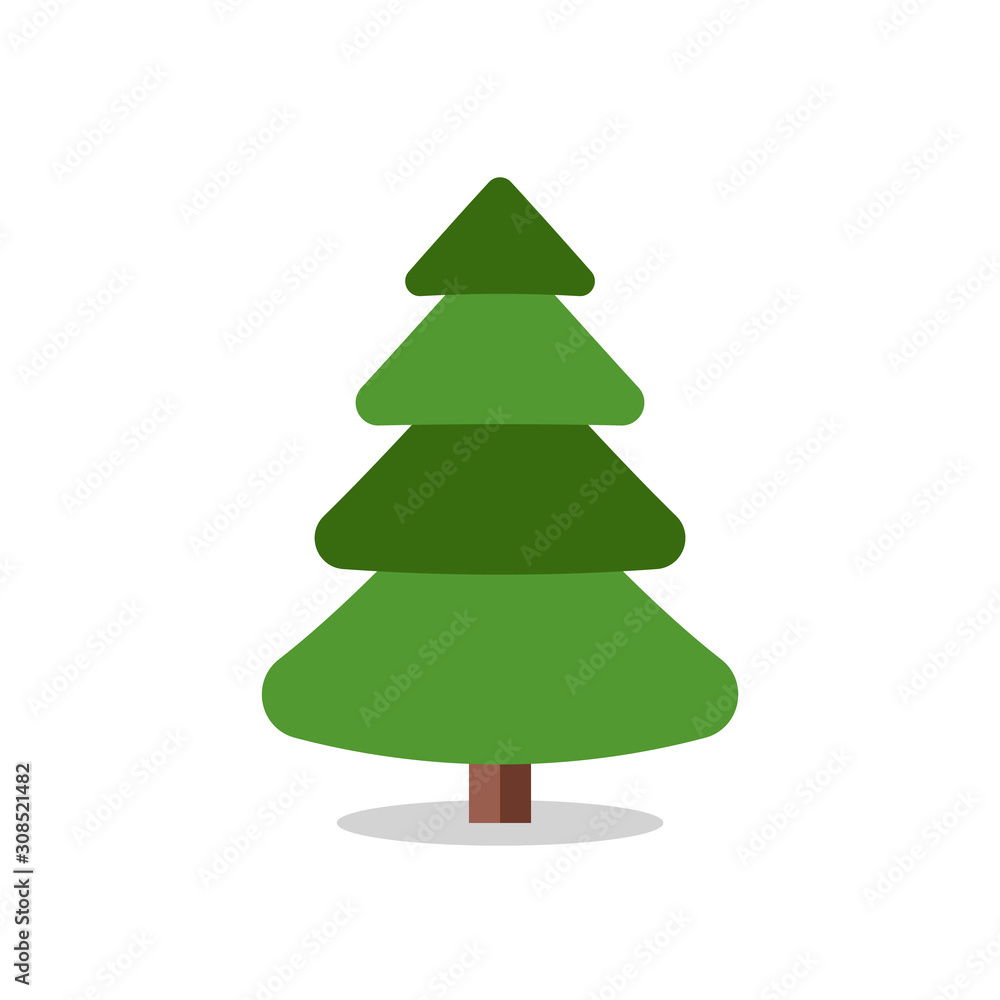 Collection of Christmas trees, modern flat design.