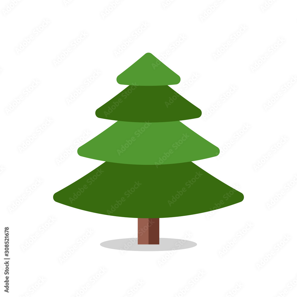 Collection of Christmas trees, modern flat design.