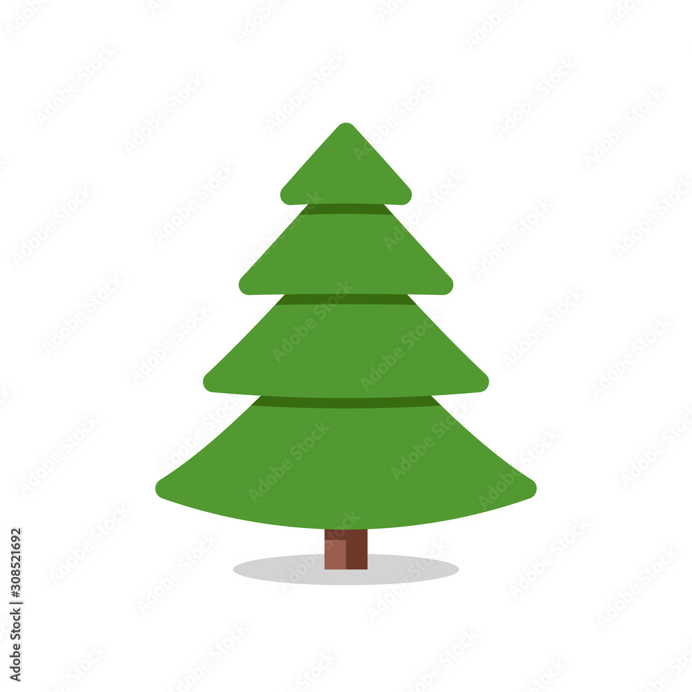 Collection of Christmas trees, modern flat design.