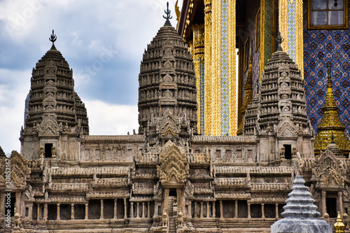 Angkor Wat Miniature Next to the Temple of the Emerald Buddha (Wat Phra Kaew) at the Grand Palace in Bangkok