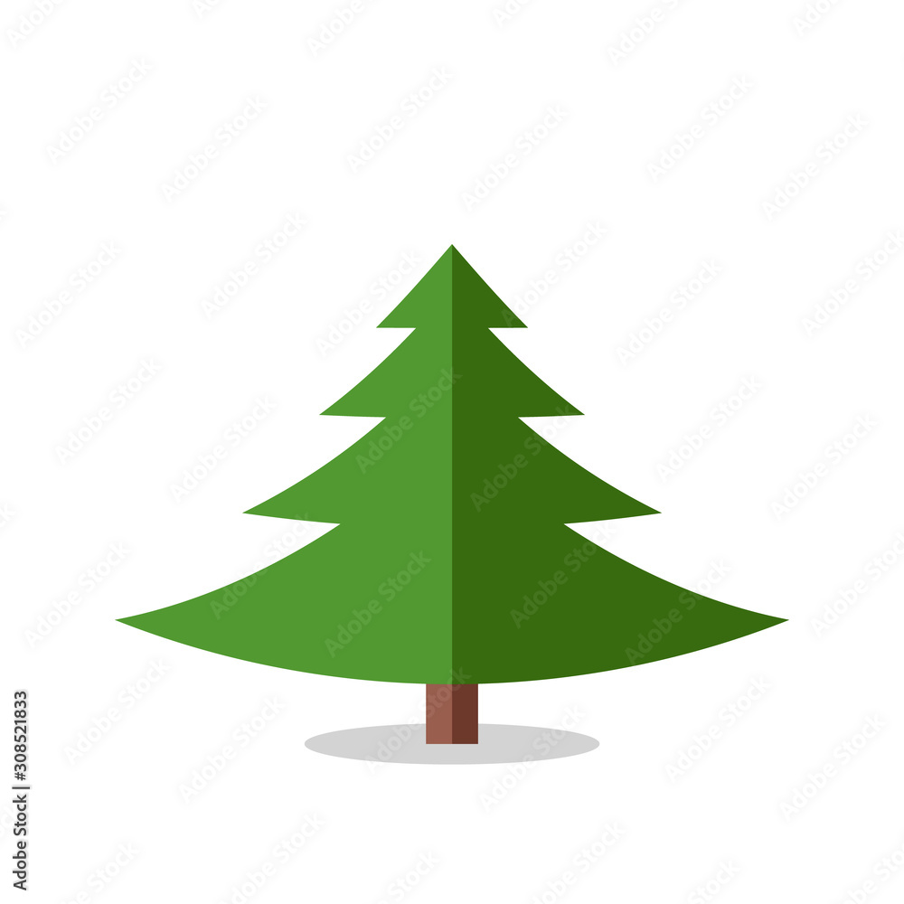 Collection of Christmas trees, modern flat design.