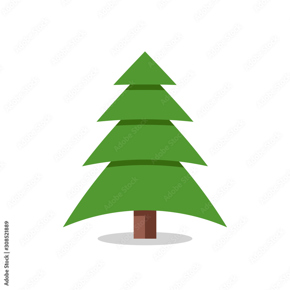 Collection of Christmas trees, modern flat design.