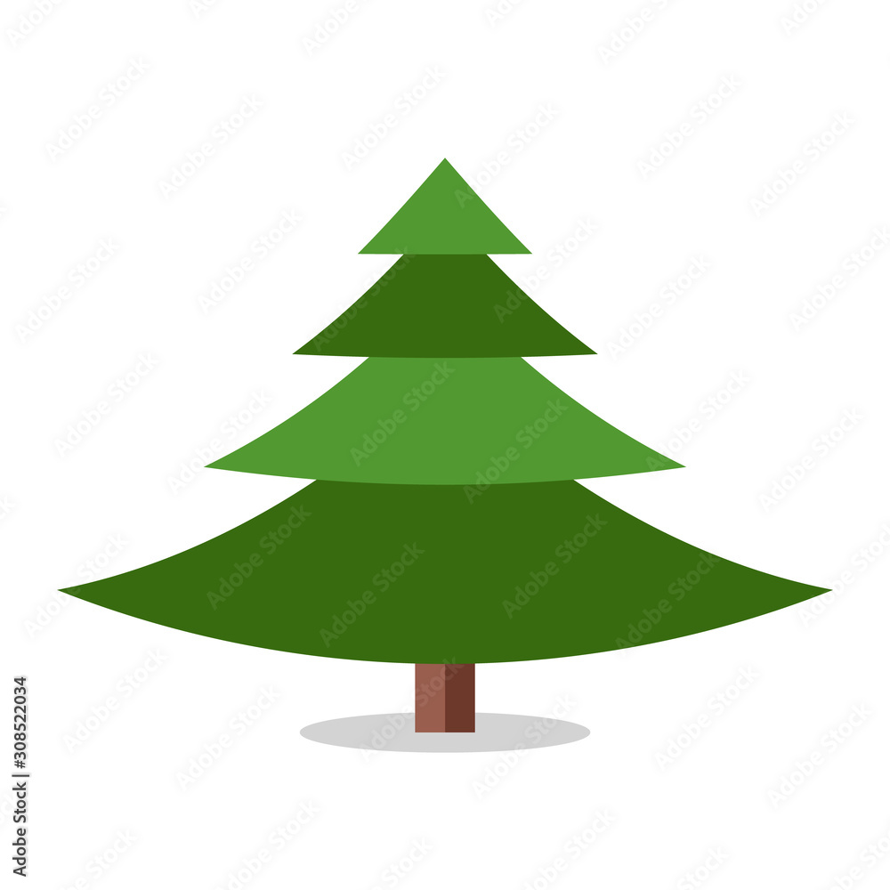 Fototapeta premium Collection of Christmas trees, modern flat design.