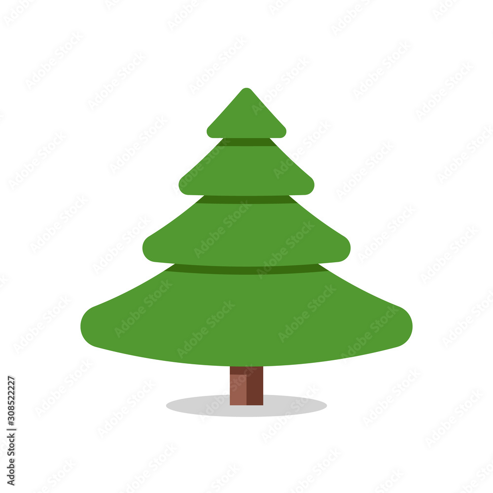 Collection of Christmas trees, modern flat design.