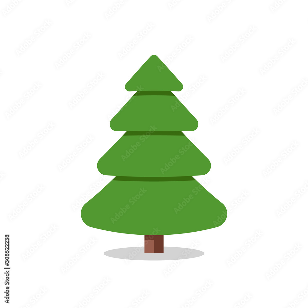 Collection of Christmas trees, modern flat design.