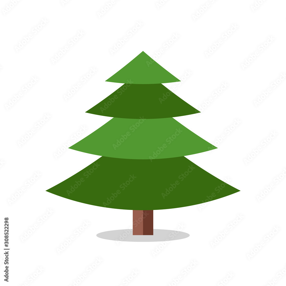 Collection of Christmas trees, modern flat design.