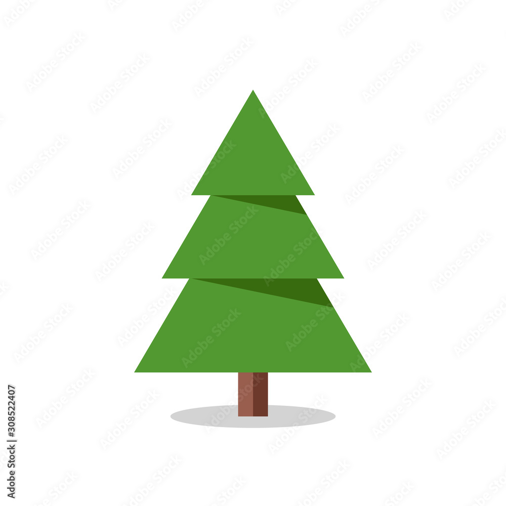 Collection of Christmas trees, modern flat design.