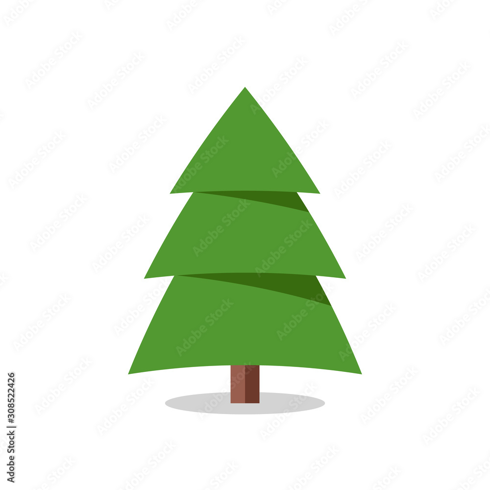 Collection of Christmas trees, modern flat design.