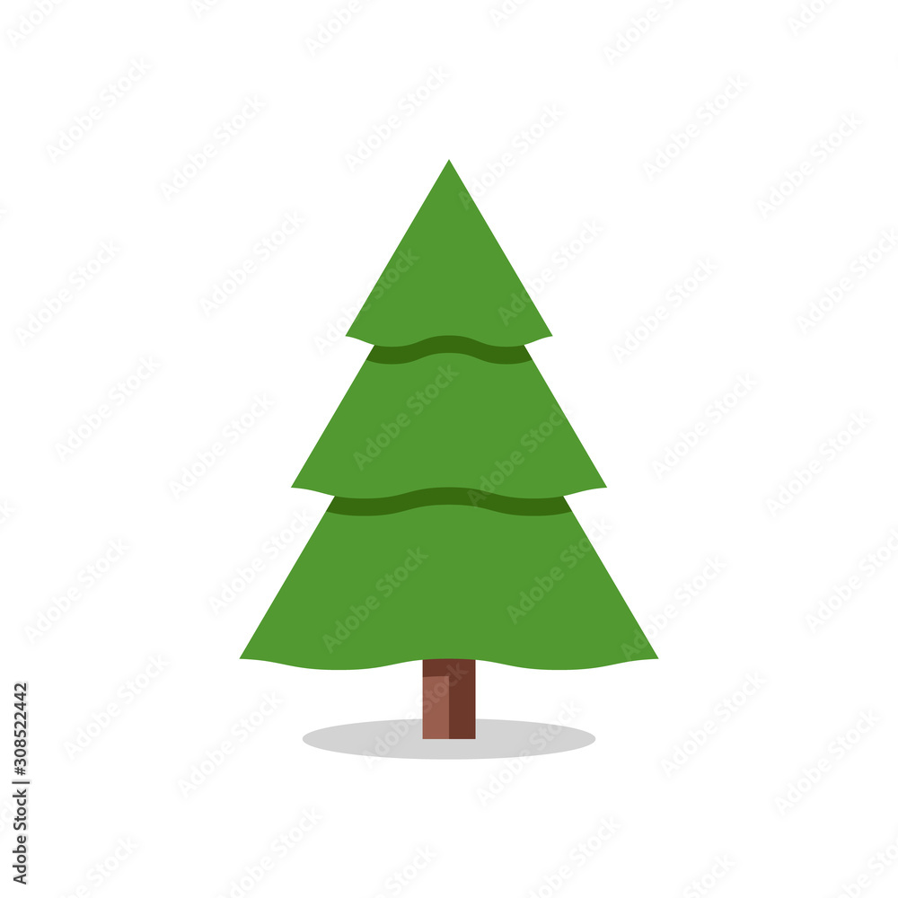 Collection of Christmas trees, modern flat design.