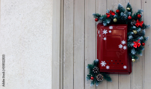 christmas mailbox blue