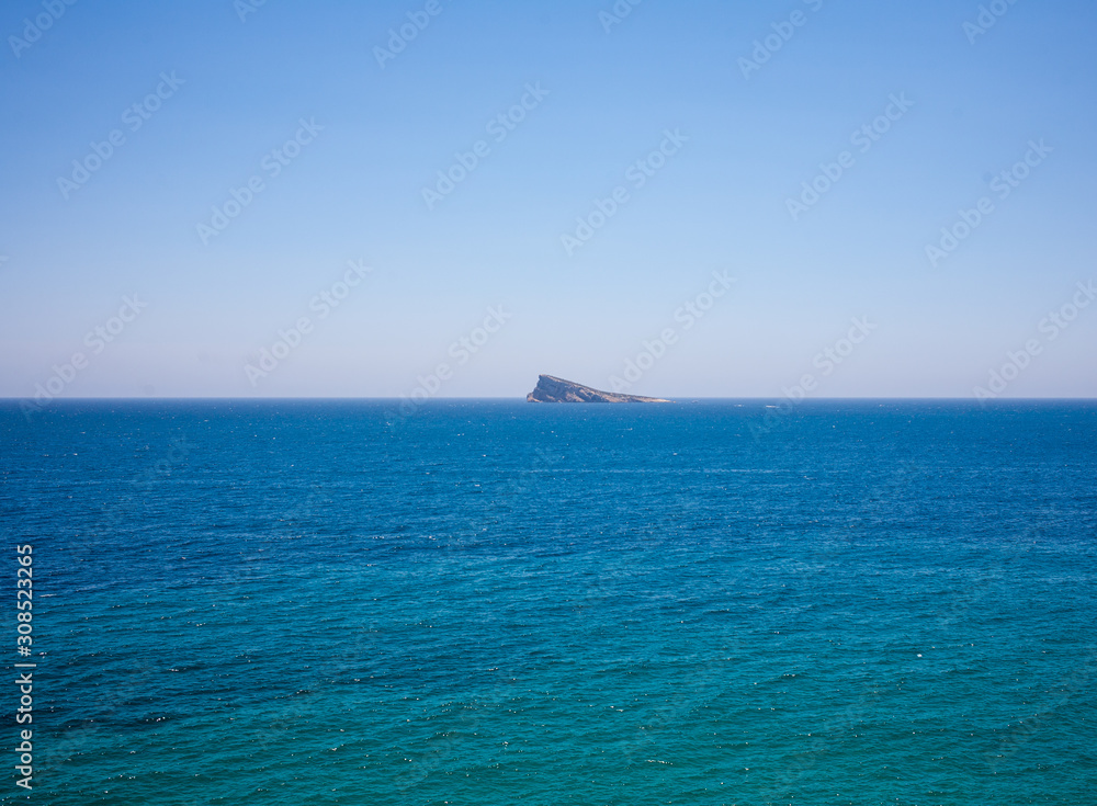 sea and blue sky island Benidorm