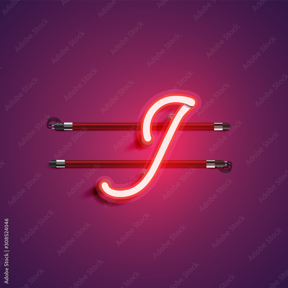 Purple/red coloured neon character, vector illustration Purple/red coloured neon character, vector illustration