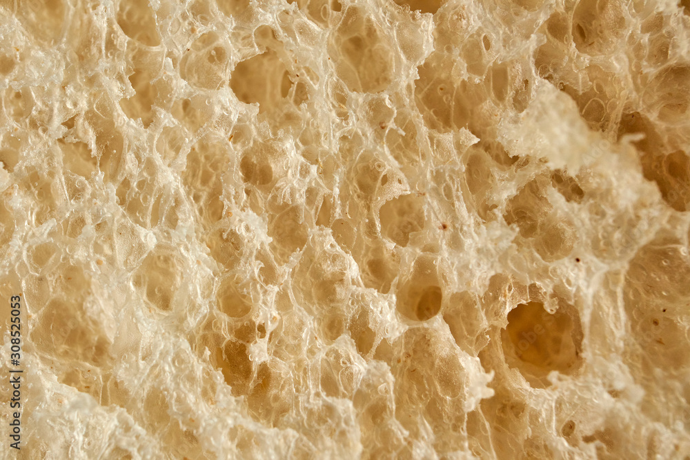 Macro of sliced ​​bread, whitish tones