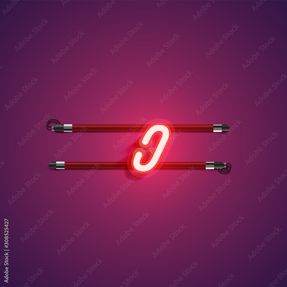 Purple/red coloured neon character, vector illustration Purple/red coloured neon character, vector illustration