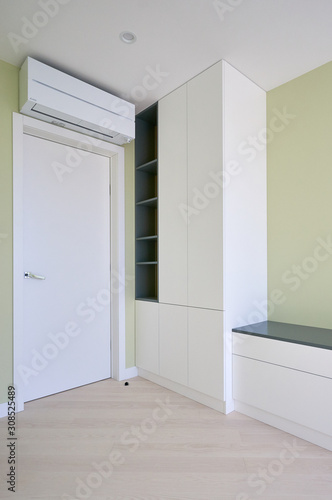 wardrobe with white painted facades