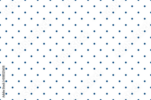 Classic blue of the year 2020 repeat polka dot pattern on the white background