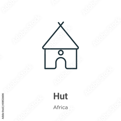 Tablou canvas Hut outline vector icon
