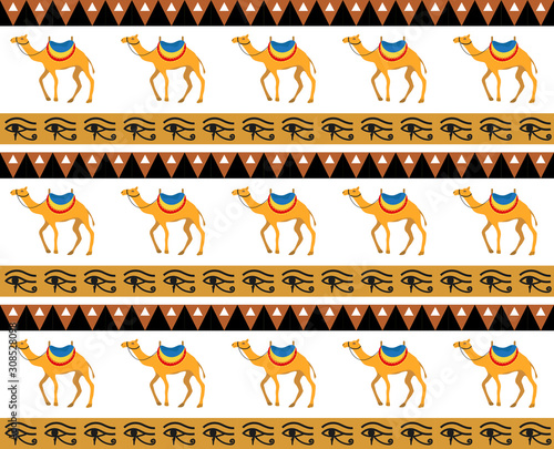 Egyptian seamless pattern. Tribal repeating texture, endless backdrop backdrop. Vector illustration