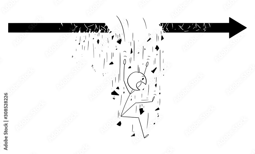 Vector cartoon stick figure drawing conceptual illustration of man or ...