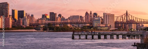 Photography View to Manhattan midtown skyline from Long Island City at sunrise