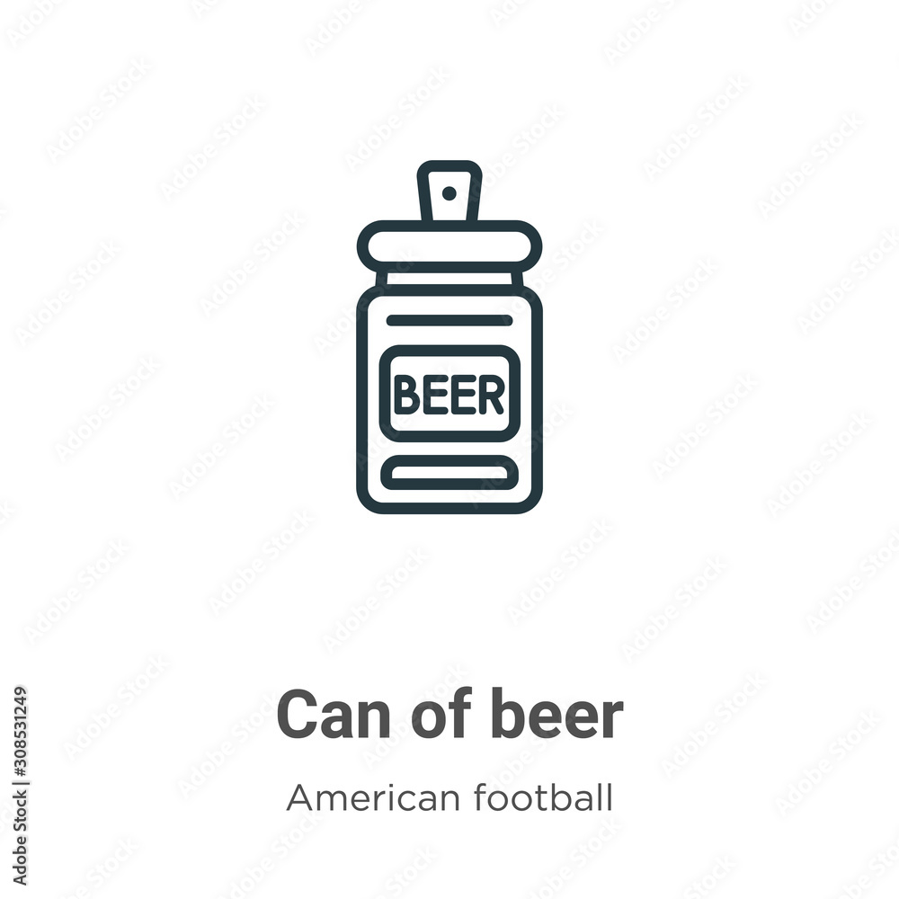 Can Of Beer Outline Vector Icon Thin Line Black Can Of Beer Icon Flat Vector Simple Element Illustration From Editable American Football Concept Isolated On White Background Stock Vector Adobe Stock