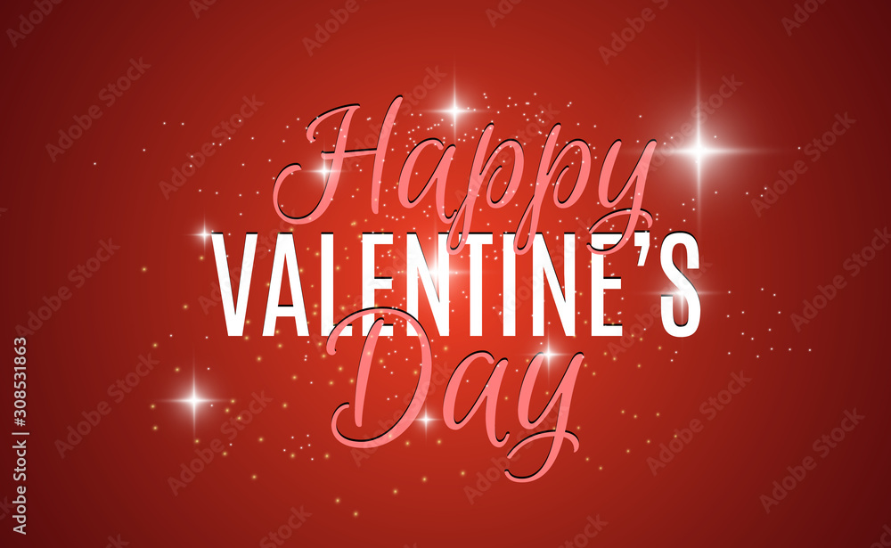 Happy Valentine's Day vector illustration on a beautiful background with beautiful hearts.