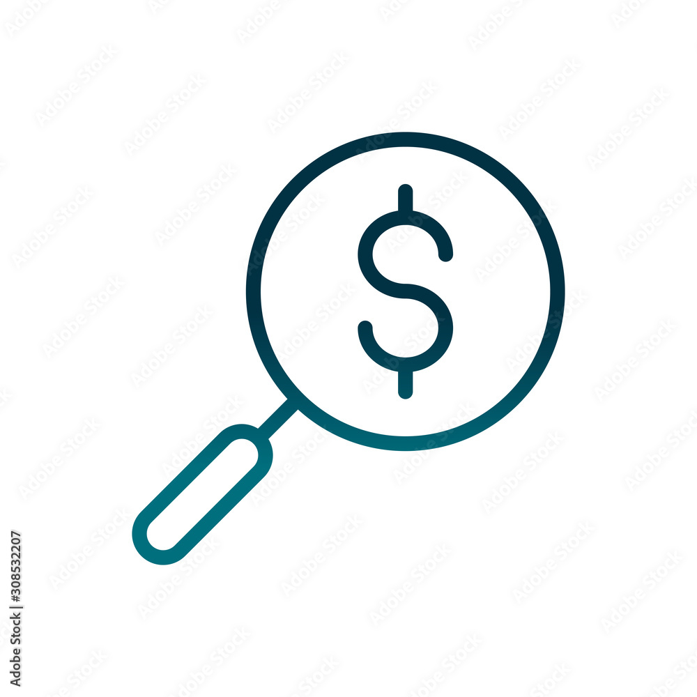 economy business magnifier analysis money gradient line economy business magnifier analysis money gradient line