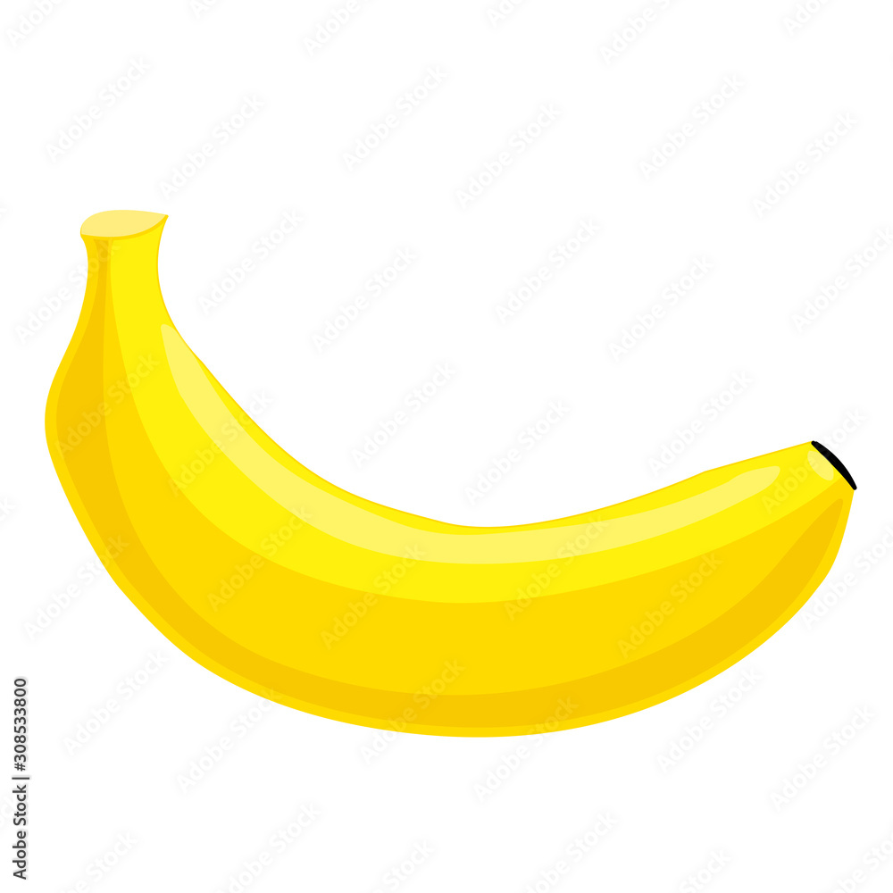 Fruit. Vector illustration of a cartoon yellow banana