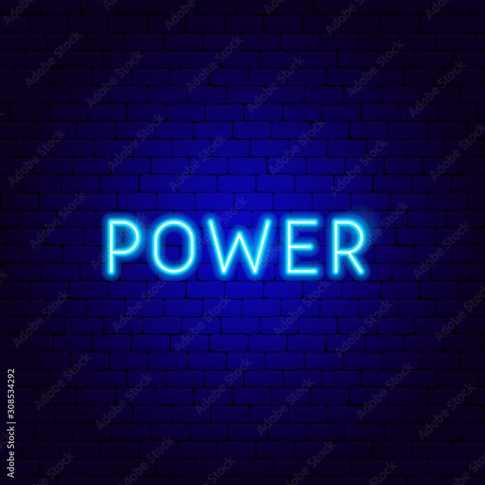 Fototapeta premium Power Neon Text