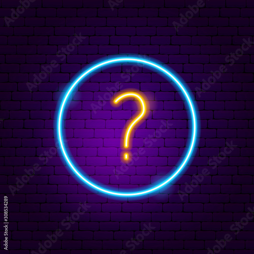 Question Button Neon Sign