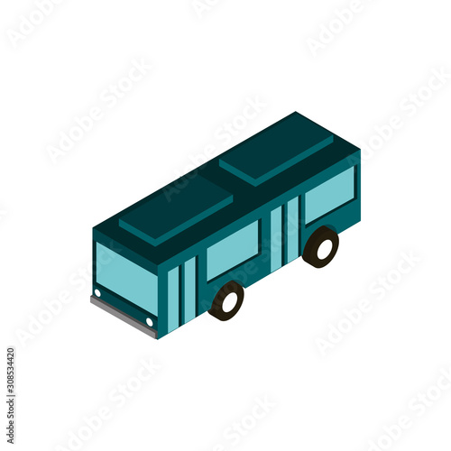 transport urban bus public vehicle isometric icon